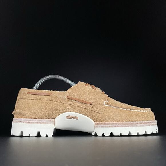 Sperry Authentic Original Men’s Size 8 Tan Suede Moc Toe 3 Eye Lug Boat Shoe NEW - Picture 5 of 9